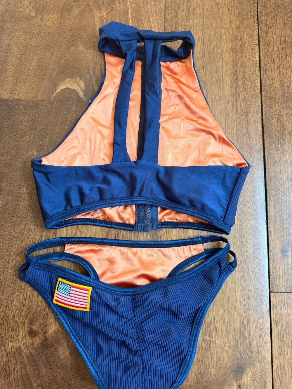 NASA Celestial Body Swimware Ribbed Two-Piece Zip Front Bikini
